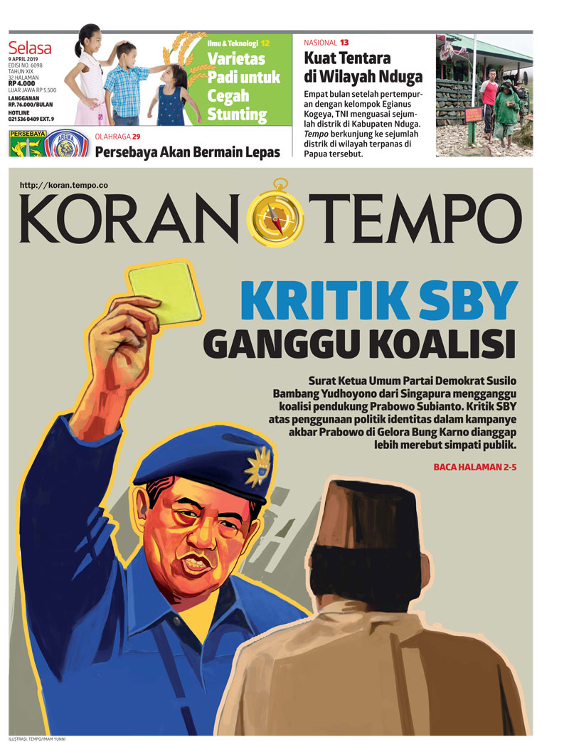 Cover Koran Tempo - Edisi 2019-04-09