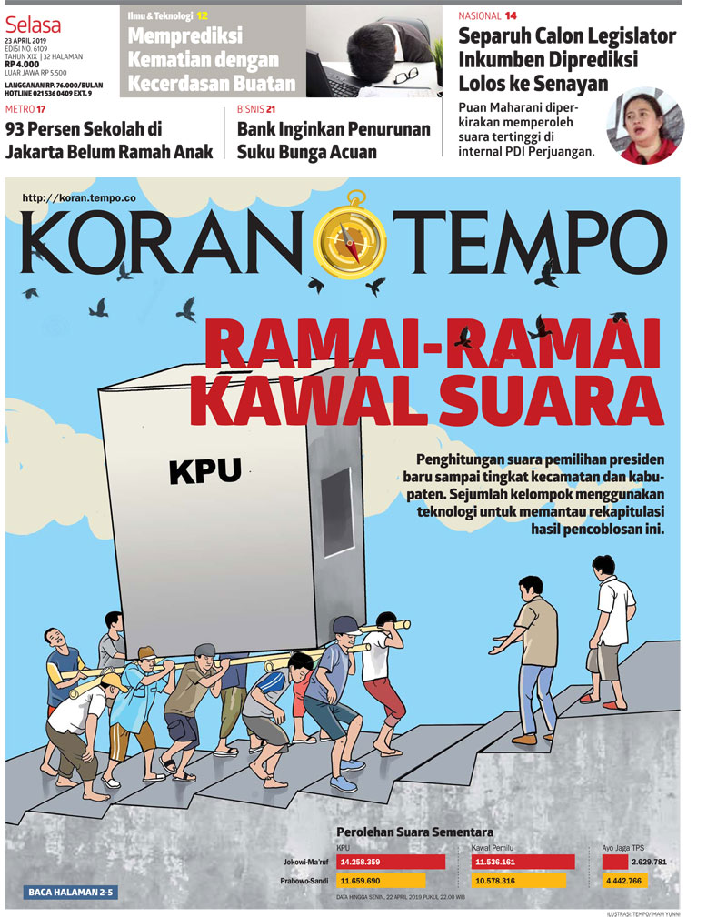 Cover Koran Tempo - Edisi 2019-04-23