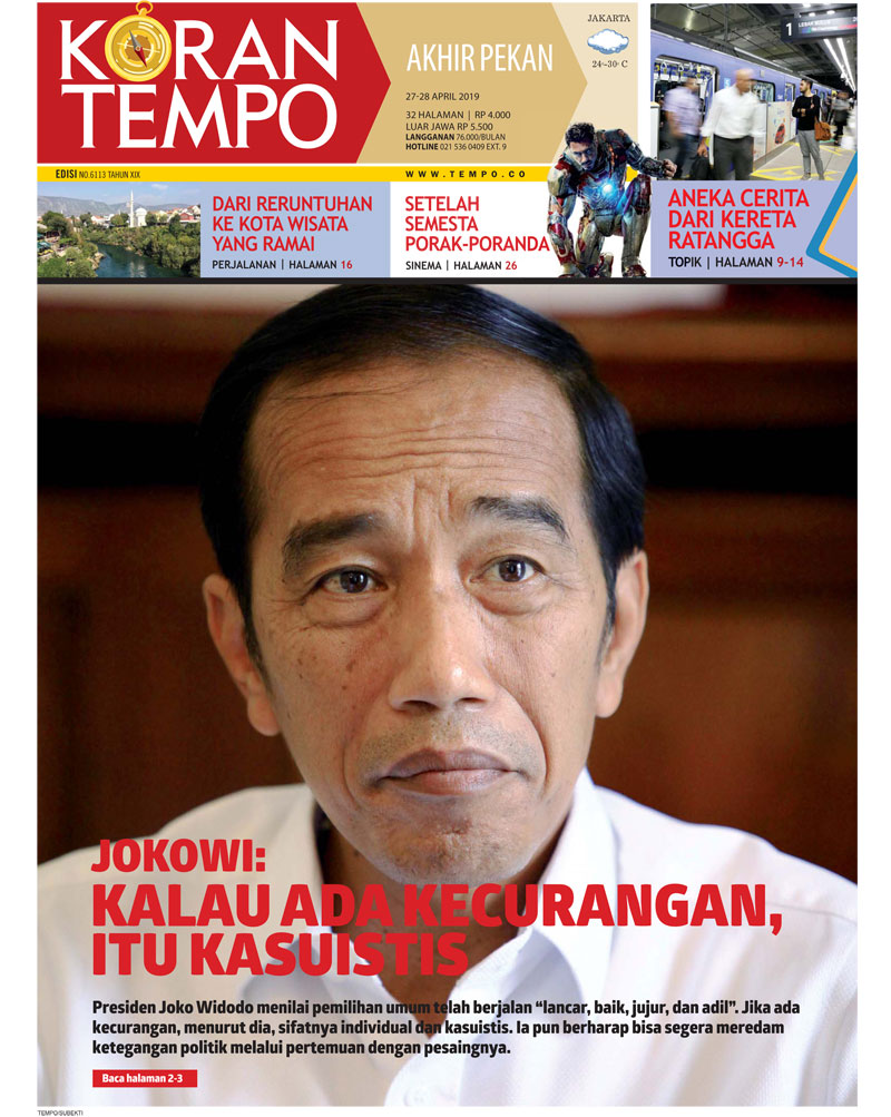 Cover Koran Tempo - Edisi 2019-04-27