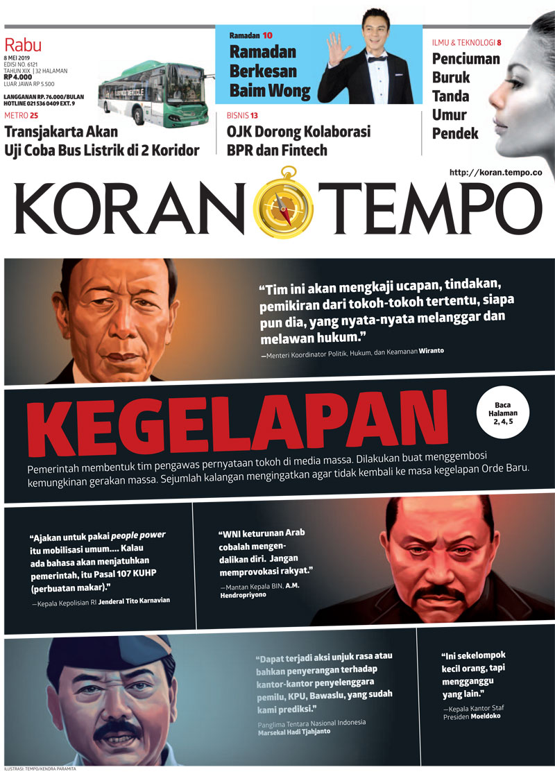 Cover Koran Tempo - Edisi 2019-05-08