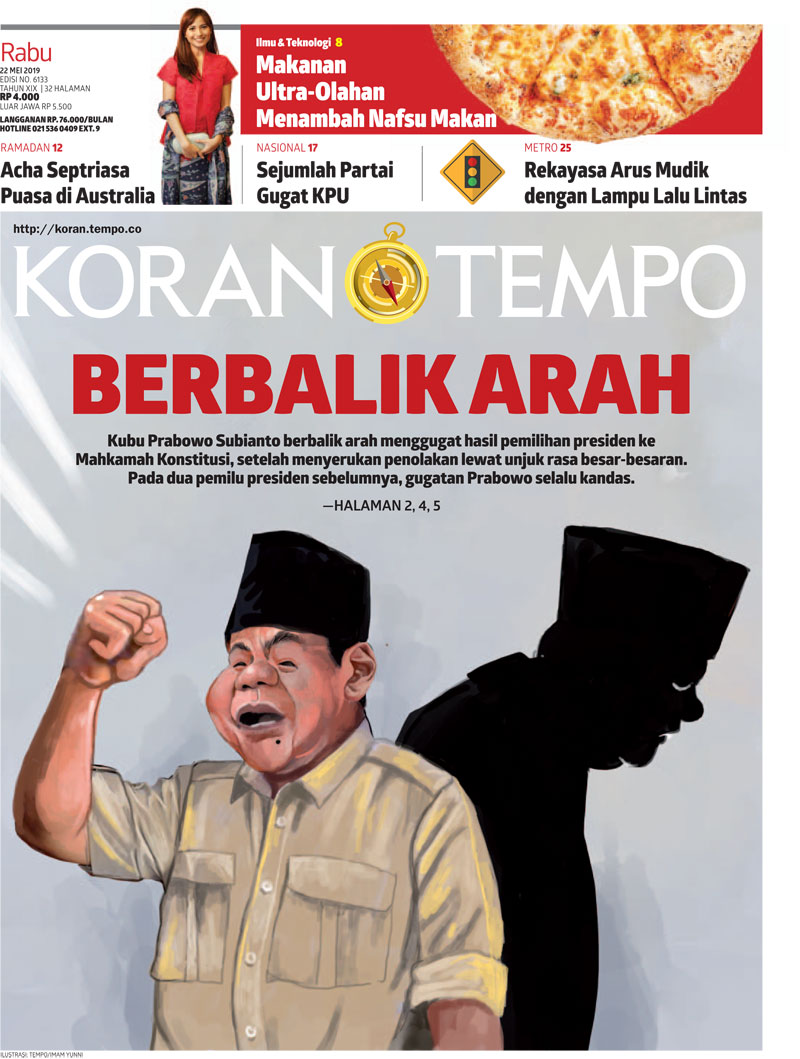Cover Koran Tempo - Edisi 2019-05-22