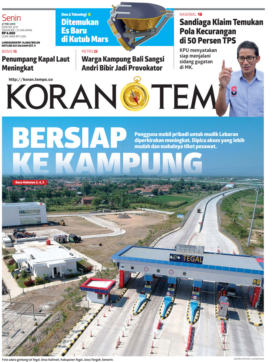 Cover Koran Tempo - Edisi 2019-05-27
