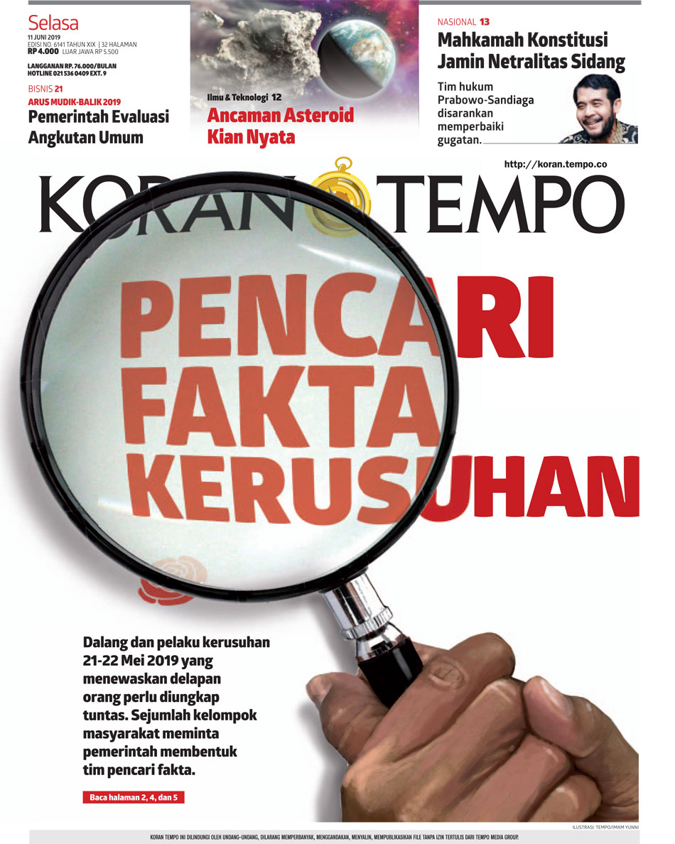 Cover Koran Tempo - Edisi 2019-06-11