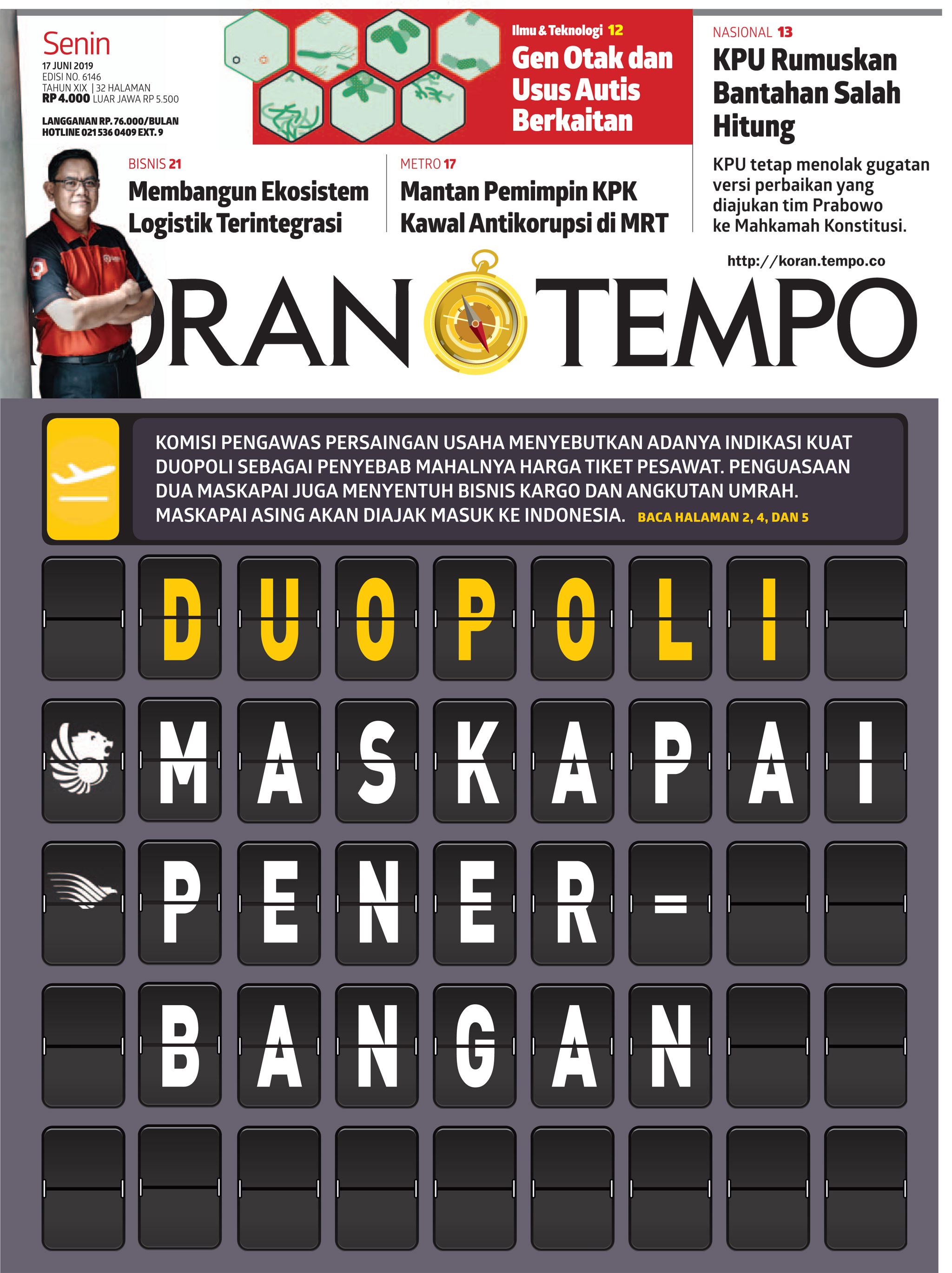 Cover Koran Tempo - Edisi 2019-06-17