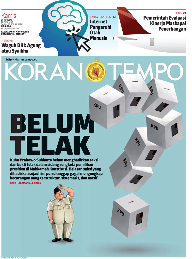 Cover Koran Tempo - Edisi 2019-06-20