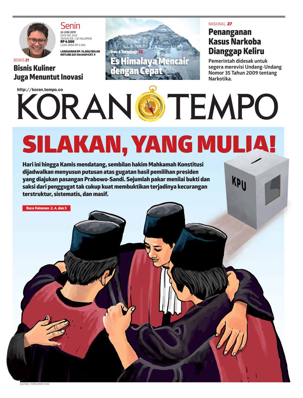 Cover Koran Tempo - Edisi 2019-06-24