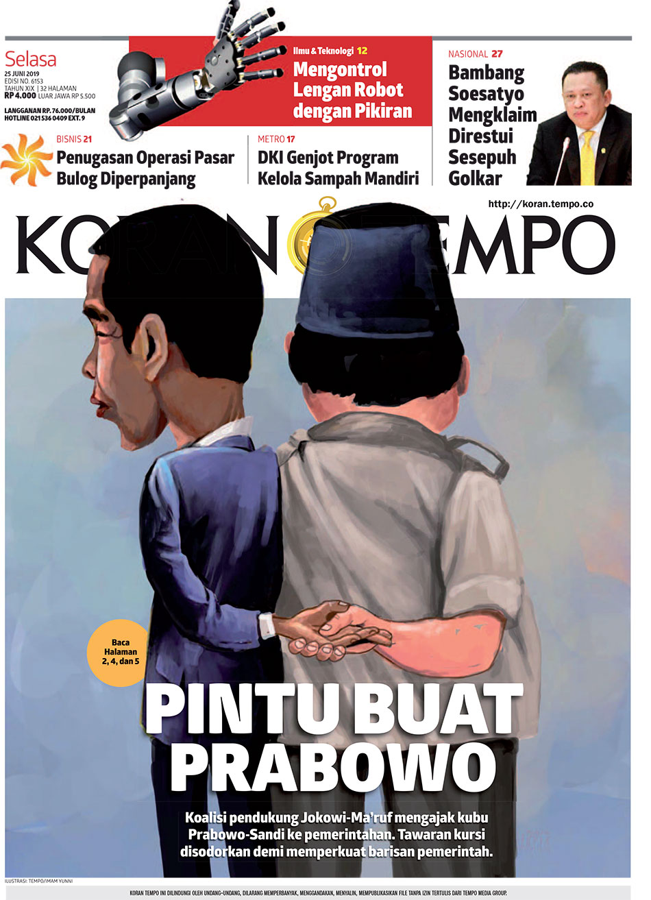 Cover Koran Tempo - Edisi 2019-06-25