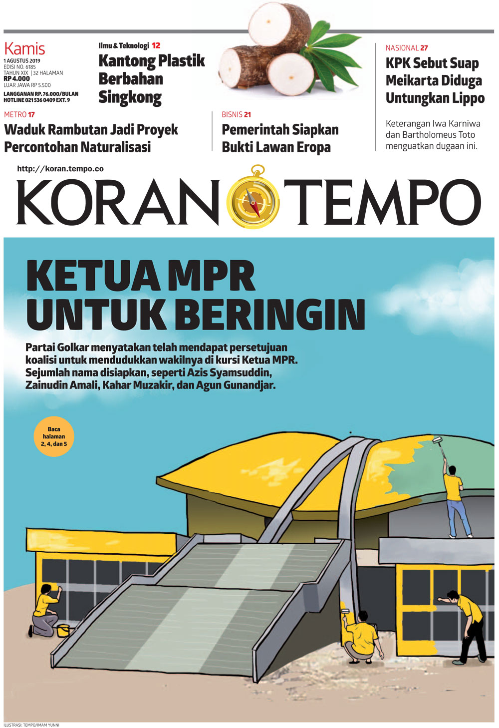 Cover Koran Tempo - Edisi 2019-08-01