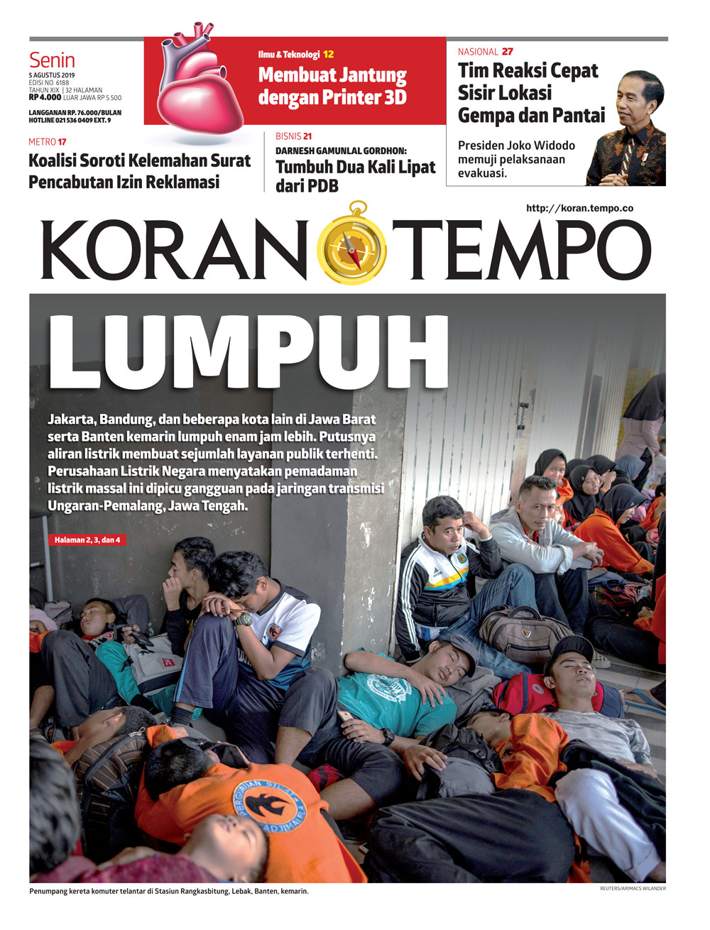 Cover Koran Tempo - Edisi 2019-08-05