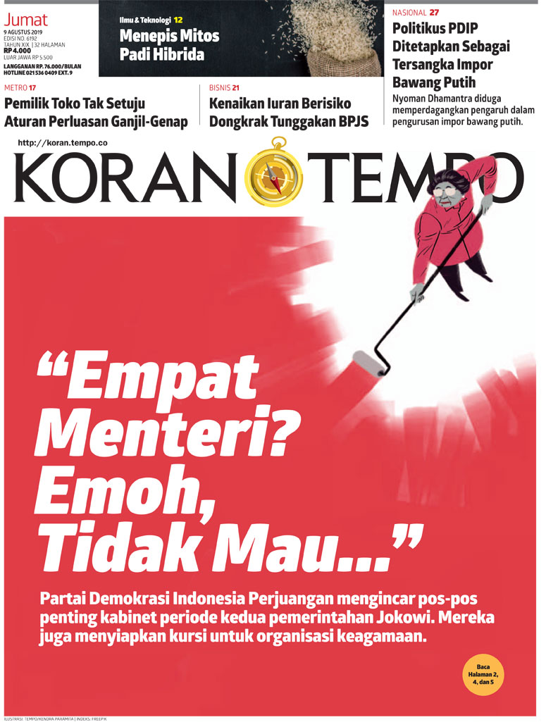 Cover Koran Tempo - Edisi 2019-08-09