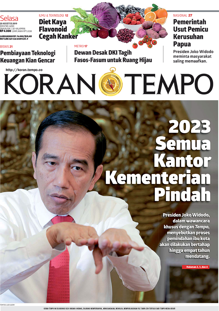 Cover Koran Tempo - Edisi 2019-08-20