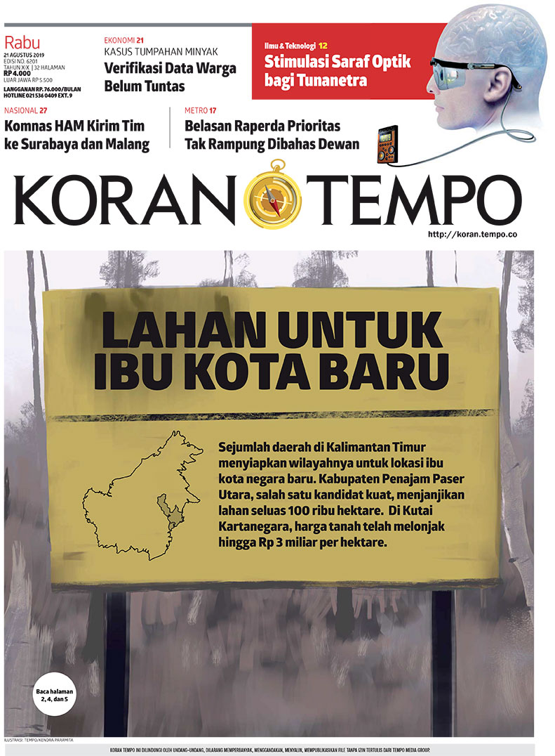 Cover Koran Tempo - Edisi 2019-08-21