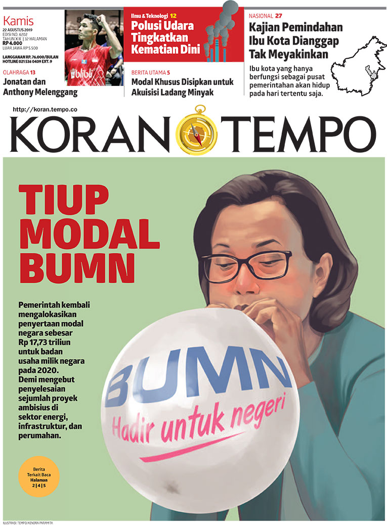 Cover Koran Tempo - Edisi 2019-08-22