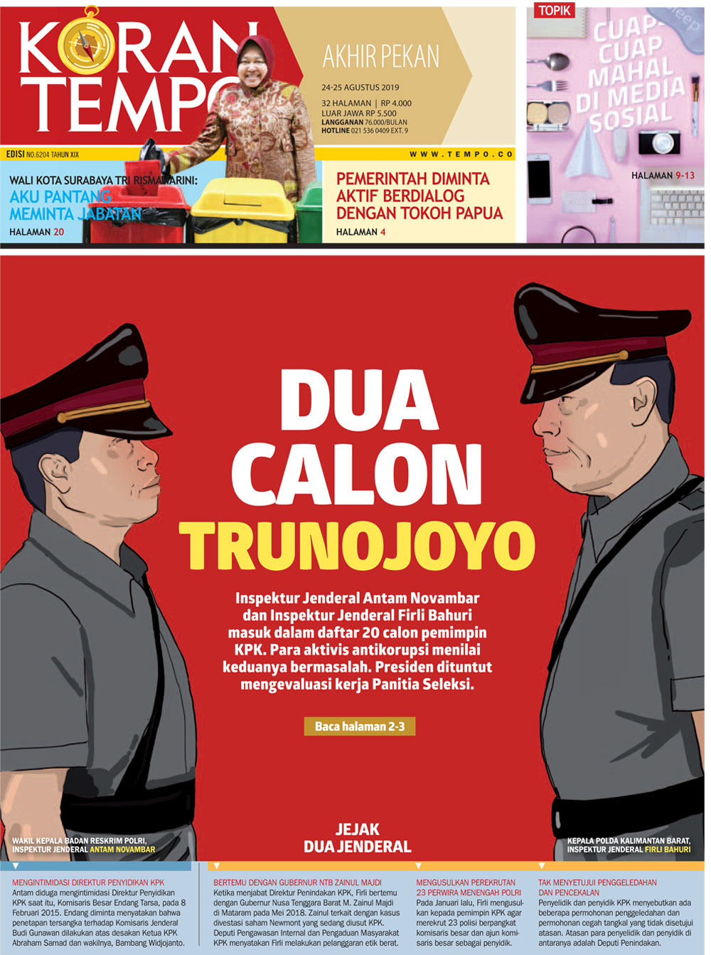 Cover Koran Tempo - Edisi 2019-08-24