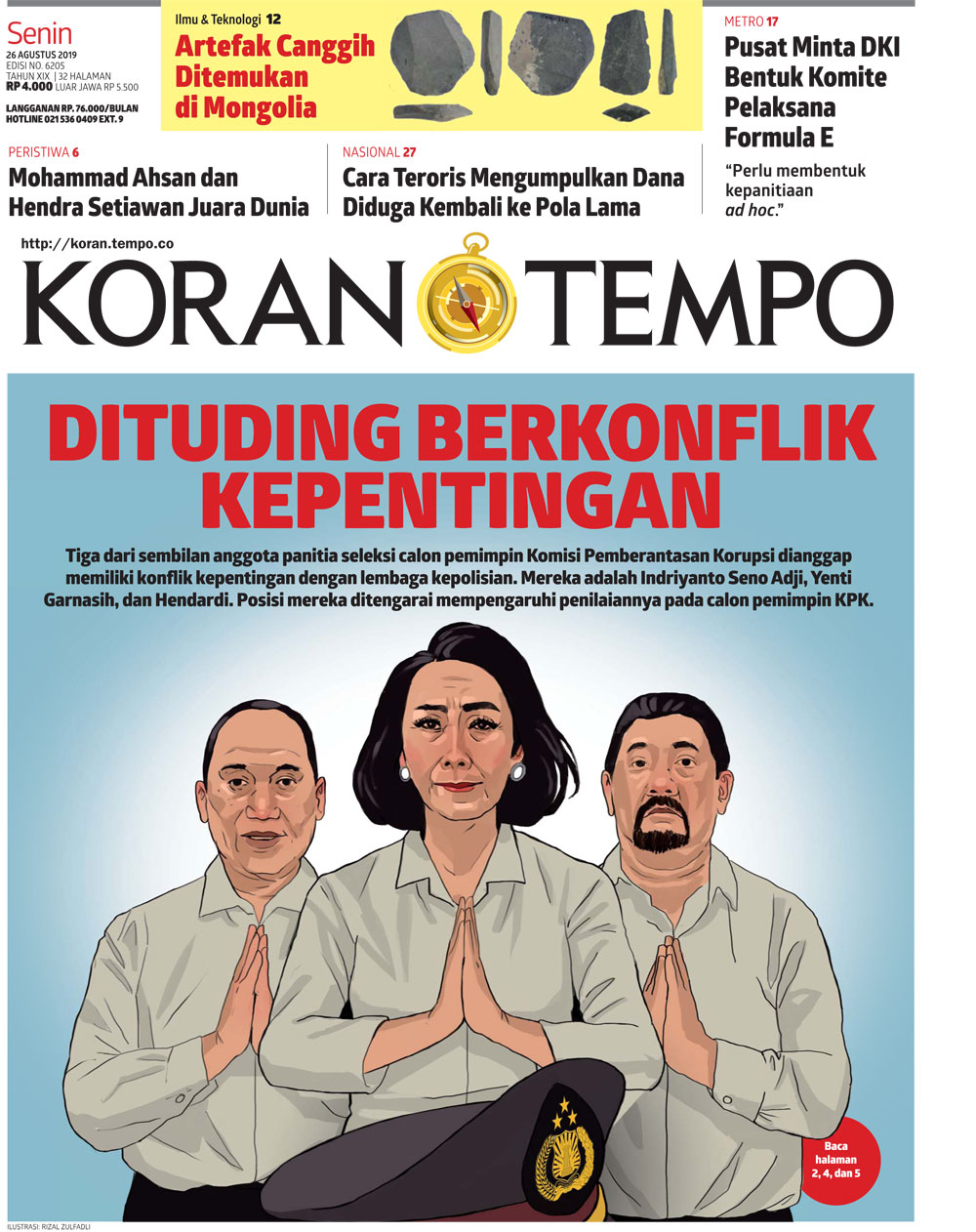 Cover Koran Tempo - Edisi 2019-08-26