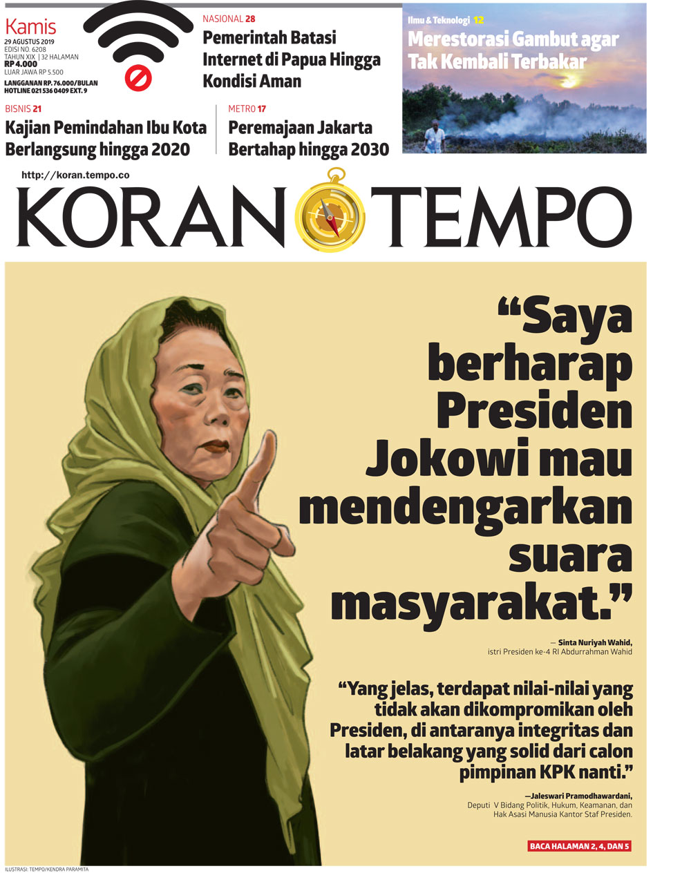 Cover Koran Tempo - Edisi 2019-08-29