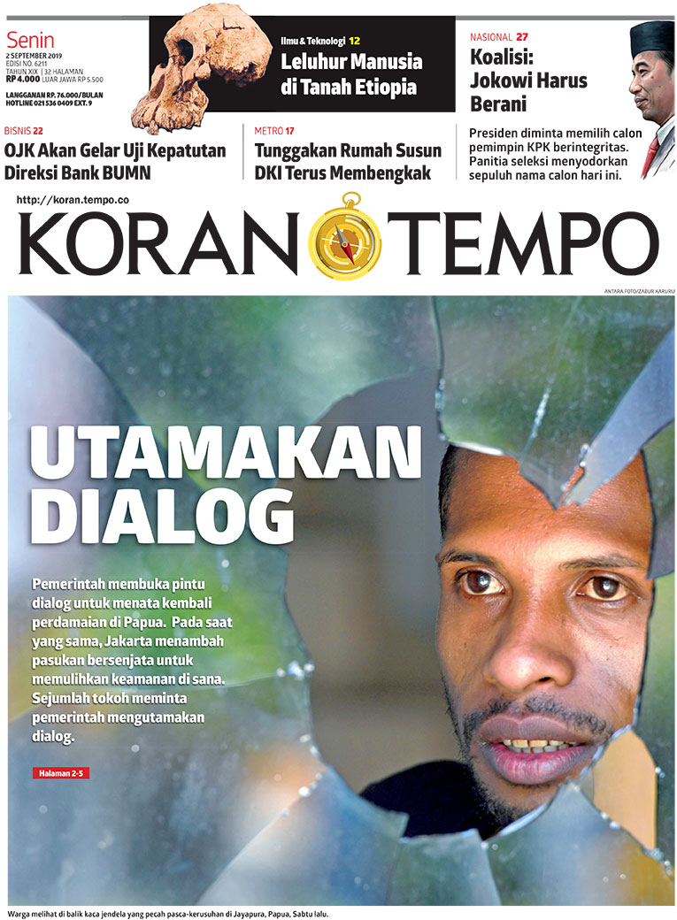 Cover Koran Tempo - Edisi 2019-09-02