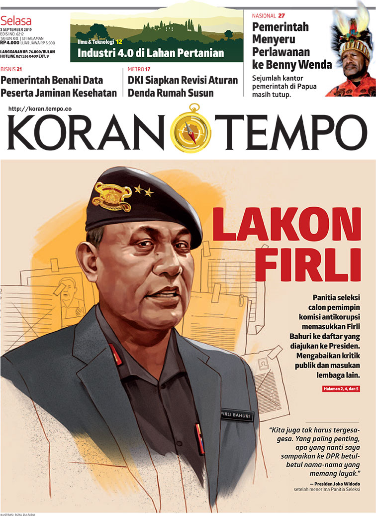 Cover Koran Tempo - Edisi 2019-09-03