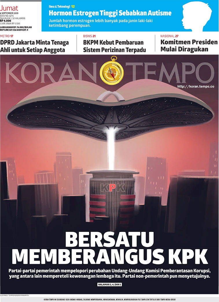 Cover Koran Tempo - Edisi 2019-09-06
