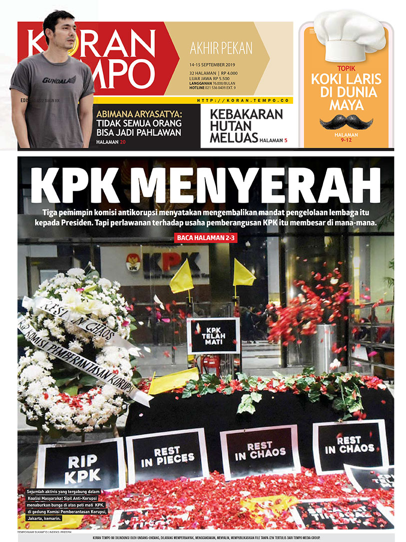 Cover Koran Tempo - Edisi 2019-09-14
