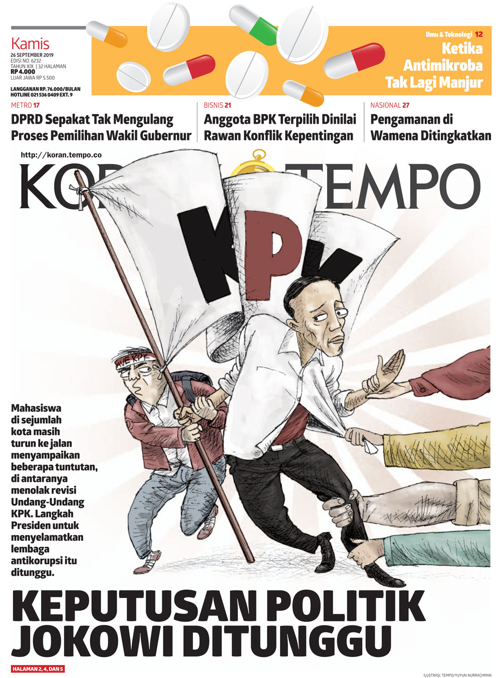 Cover Koran Tempo - Edisi 2019-09-26