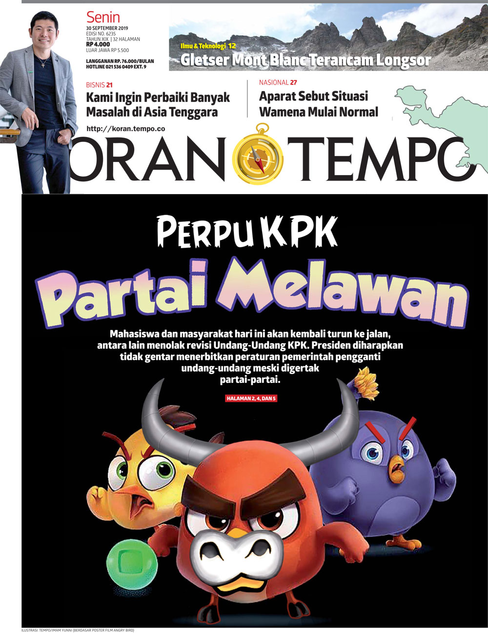 Cover Koran Tempo - Edisi 2019-09-30