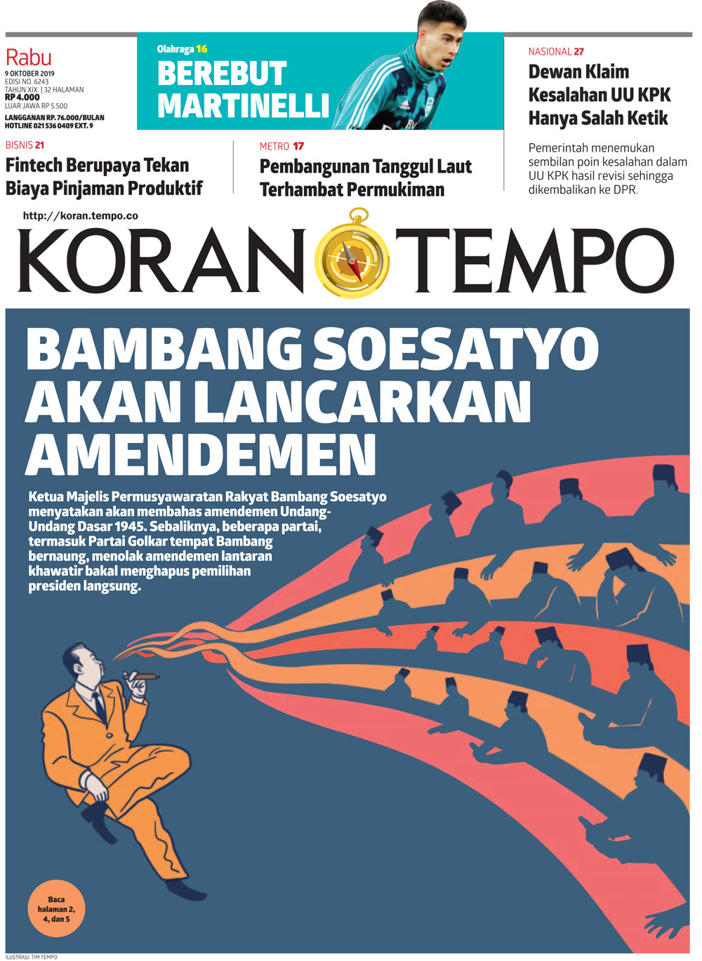 Cover Koran Tempo - Edisi 2019-10-09