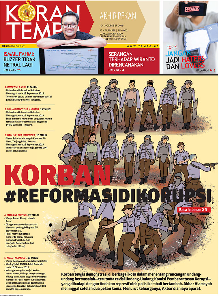 Cover Koran Tempo - Edisi 2019-10-12