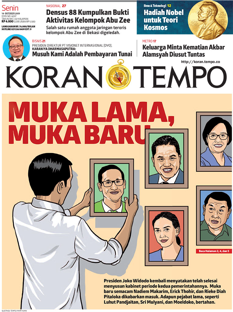 Cover Koran Tempo - Edisi 2019-10-14