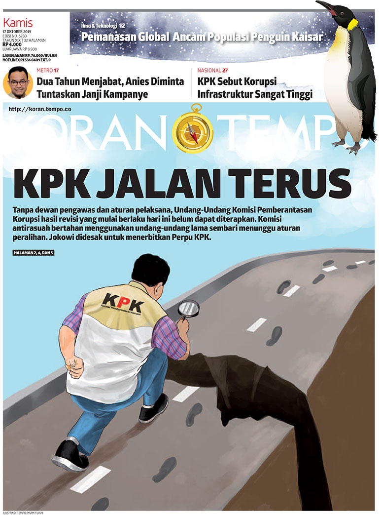 Cover Koran Tempo - Edisi 2019-10-17