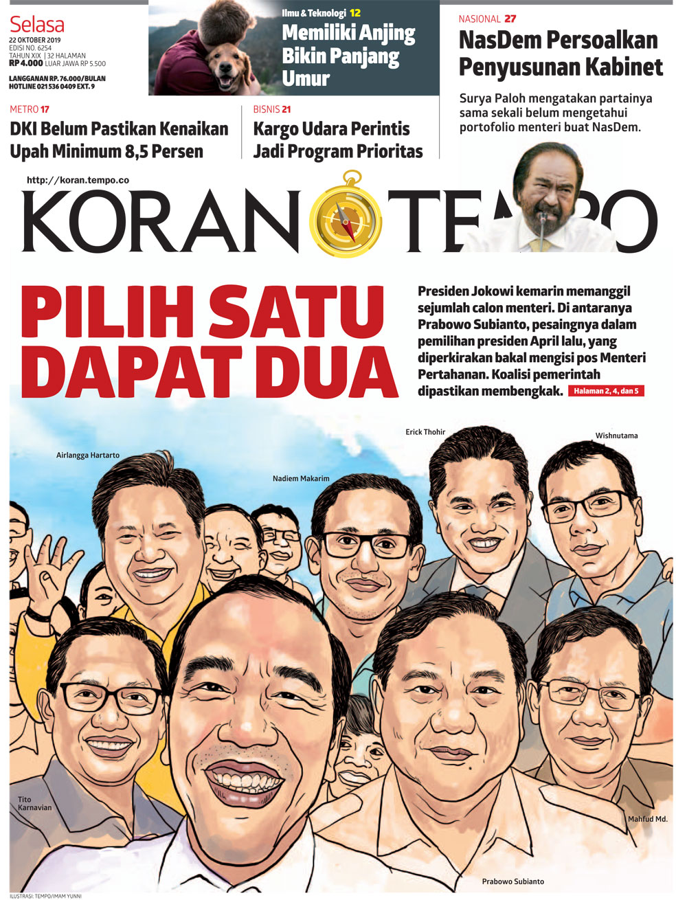 Cover Koran Tempo - Edisi 2019-10-22