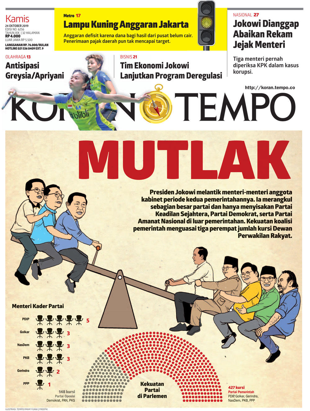 Cover Koran Tempo - Edisi 2019-10-24