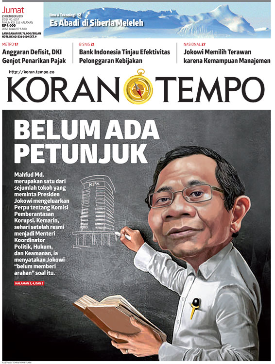 Cover Koran Tempo - Edisi 2019-10-25