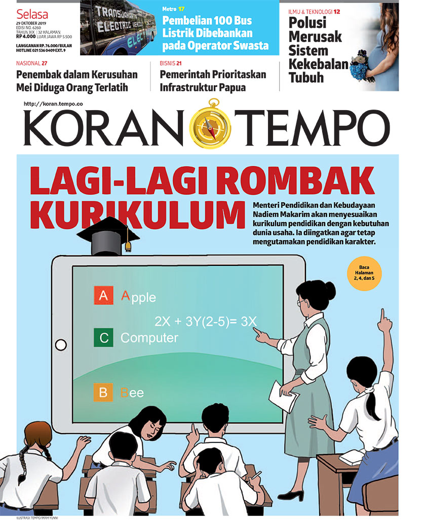 Cover Koran Tempo - Edisi 2019-10-29