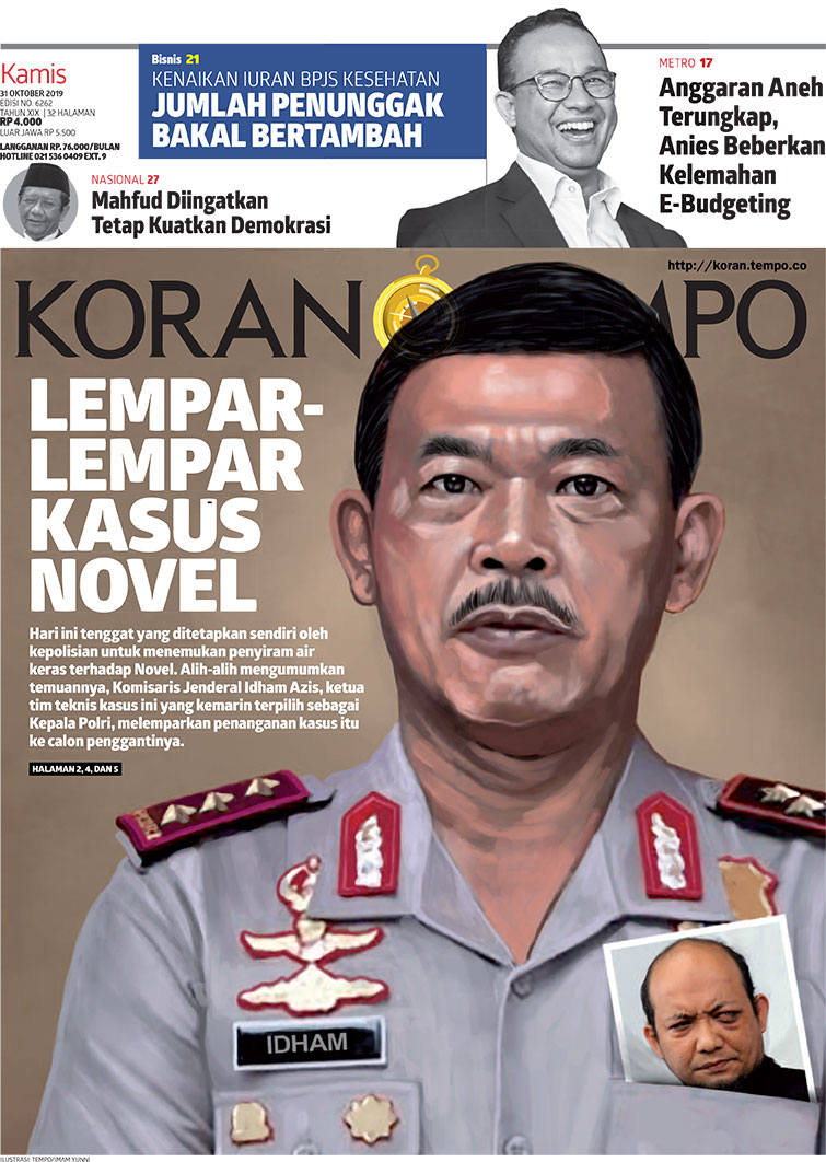 Cover Koran Tempo - Edisi 2019-10-31