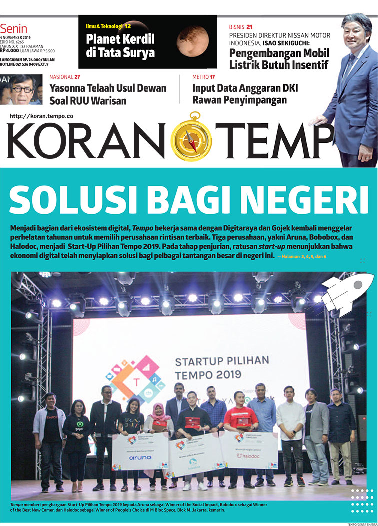 Cover Koran Tempo - Edisi 2019-11-04