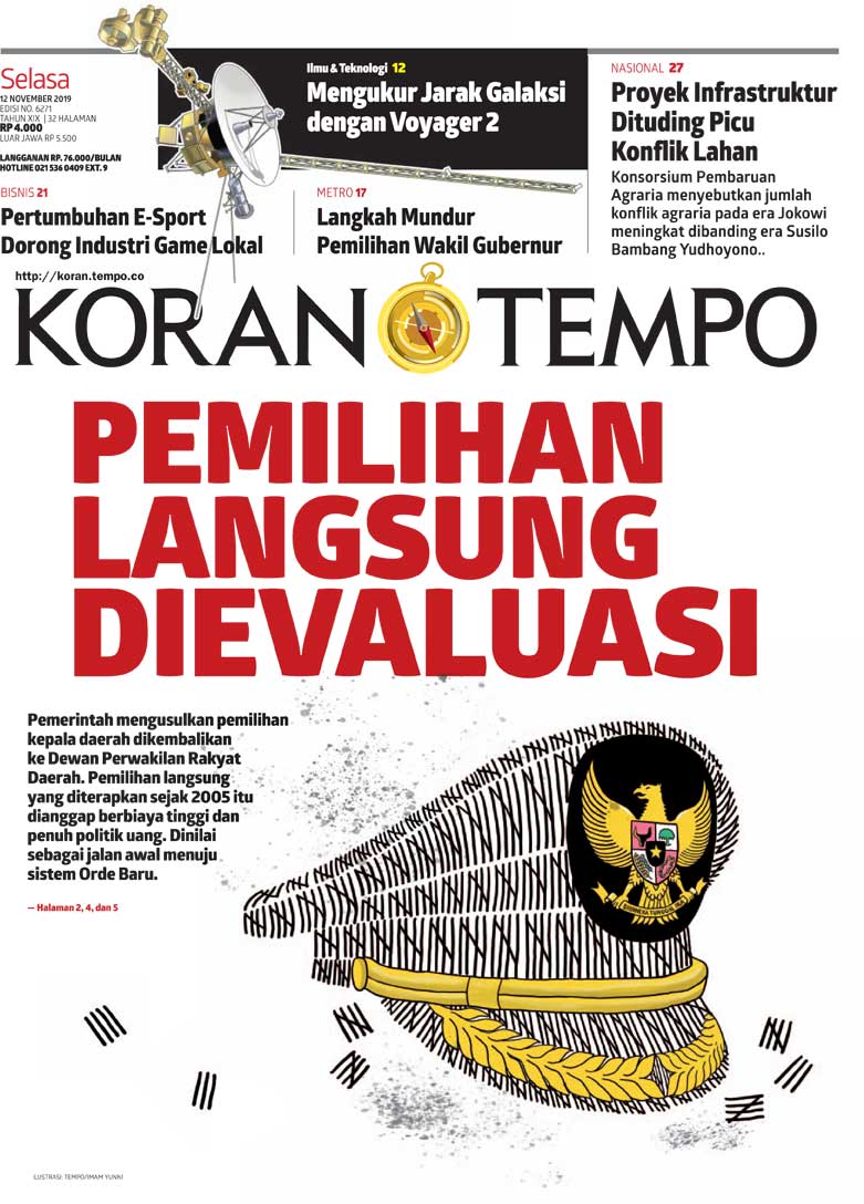 Cover Koran Tempo - Edisi 2019-11-12