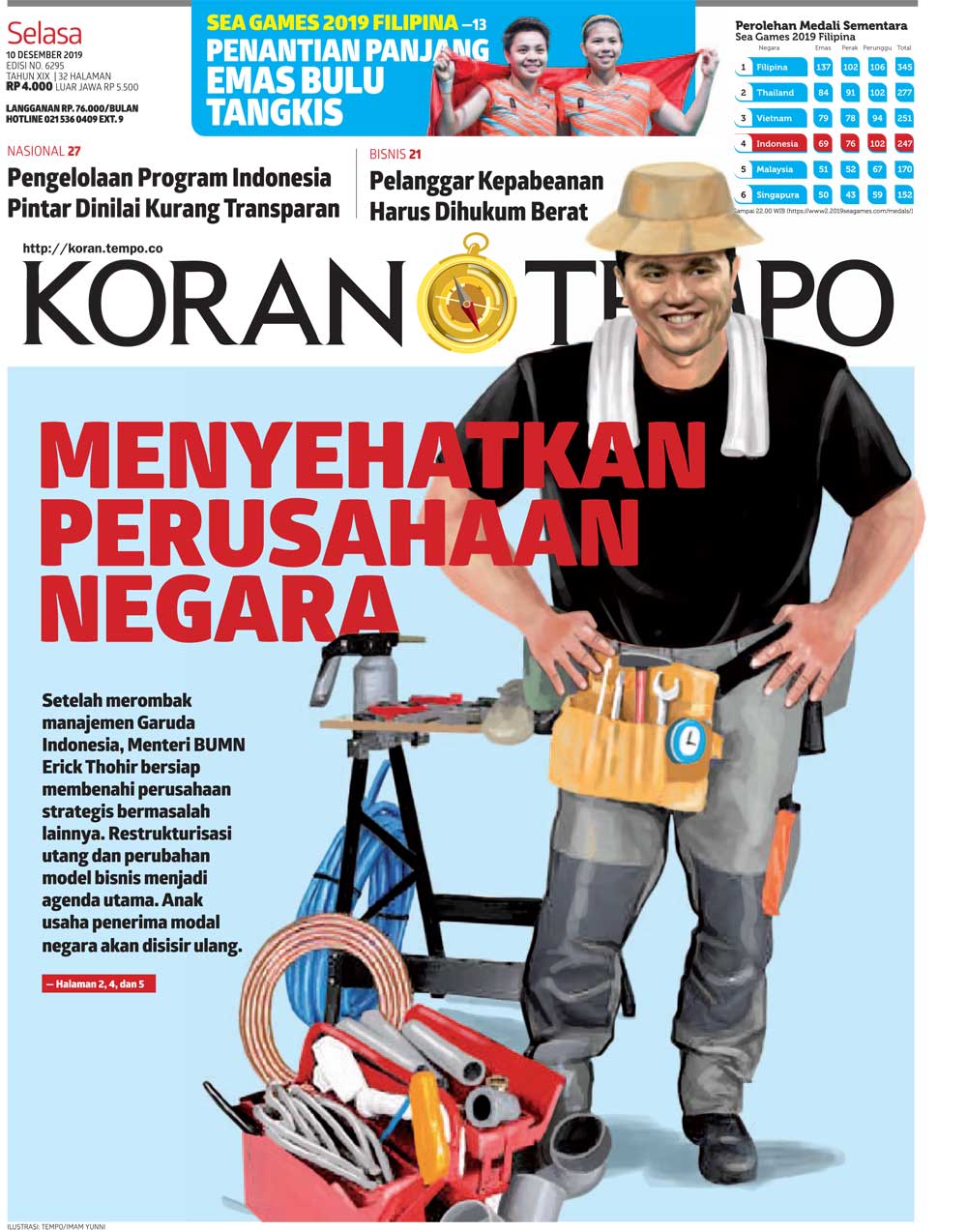 Cover Koran Tempo - Edisi 2019-12-10
