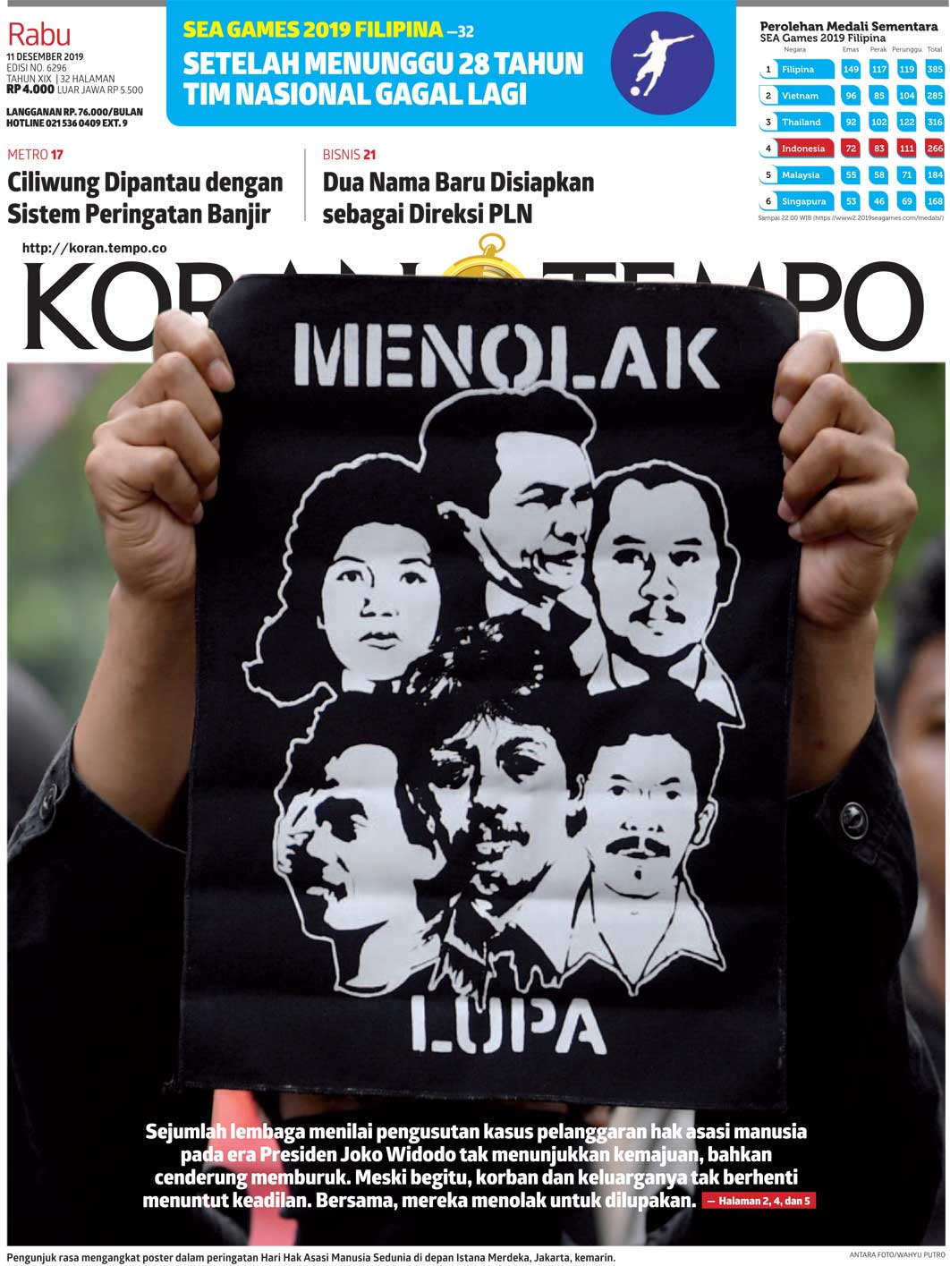 Cover Koran Tempo - Edisi 2019-12-11
