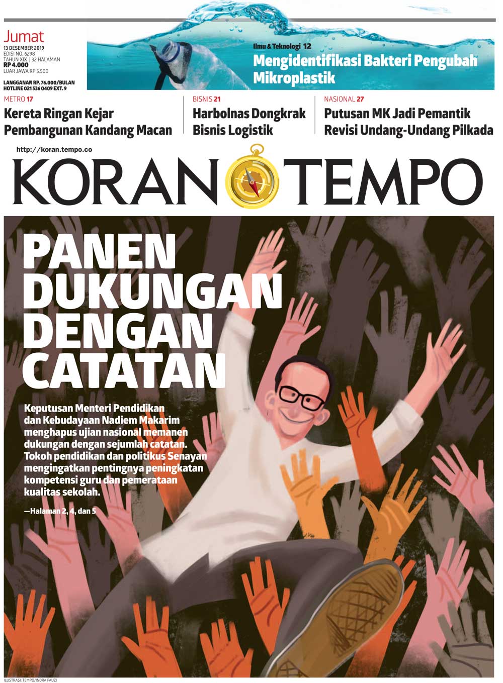 Cover Koran Tempo - Edisi 2019-12-13