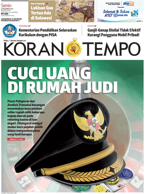 Cover Koran Tempo - Edisi 2019-12-16