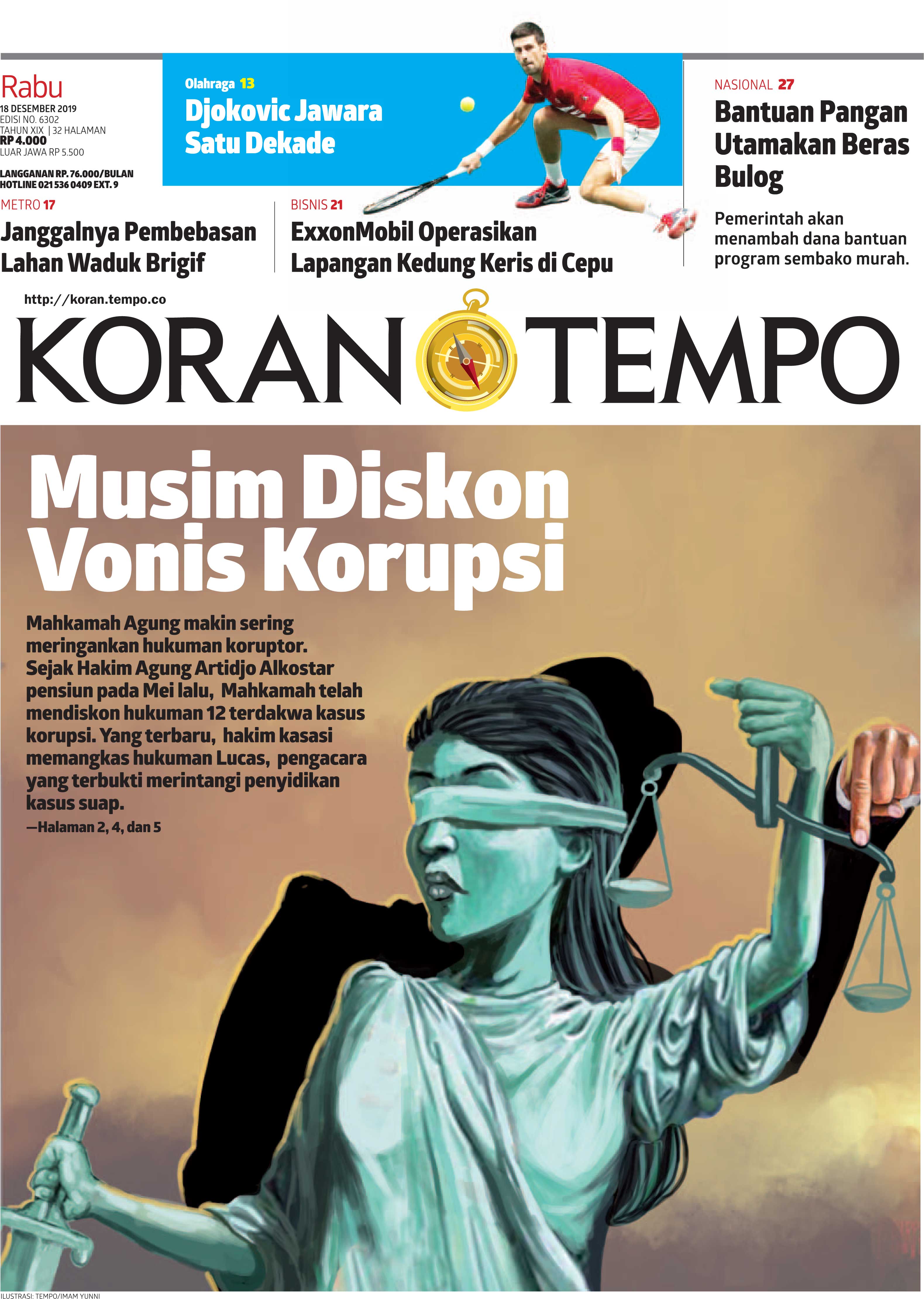 Cover Koran Tempo - Edisi 2019-12-18