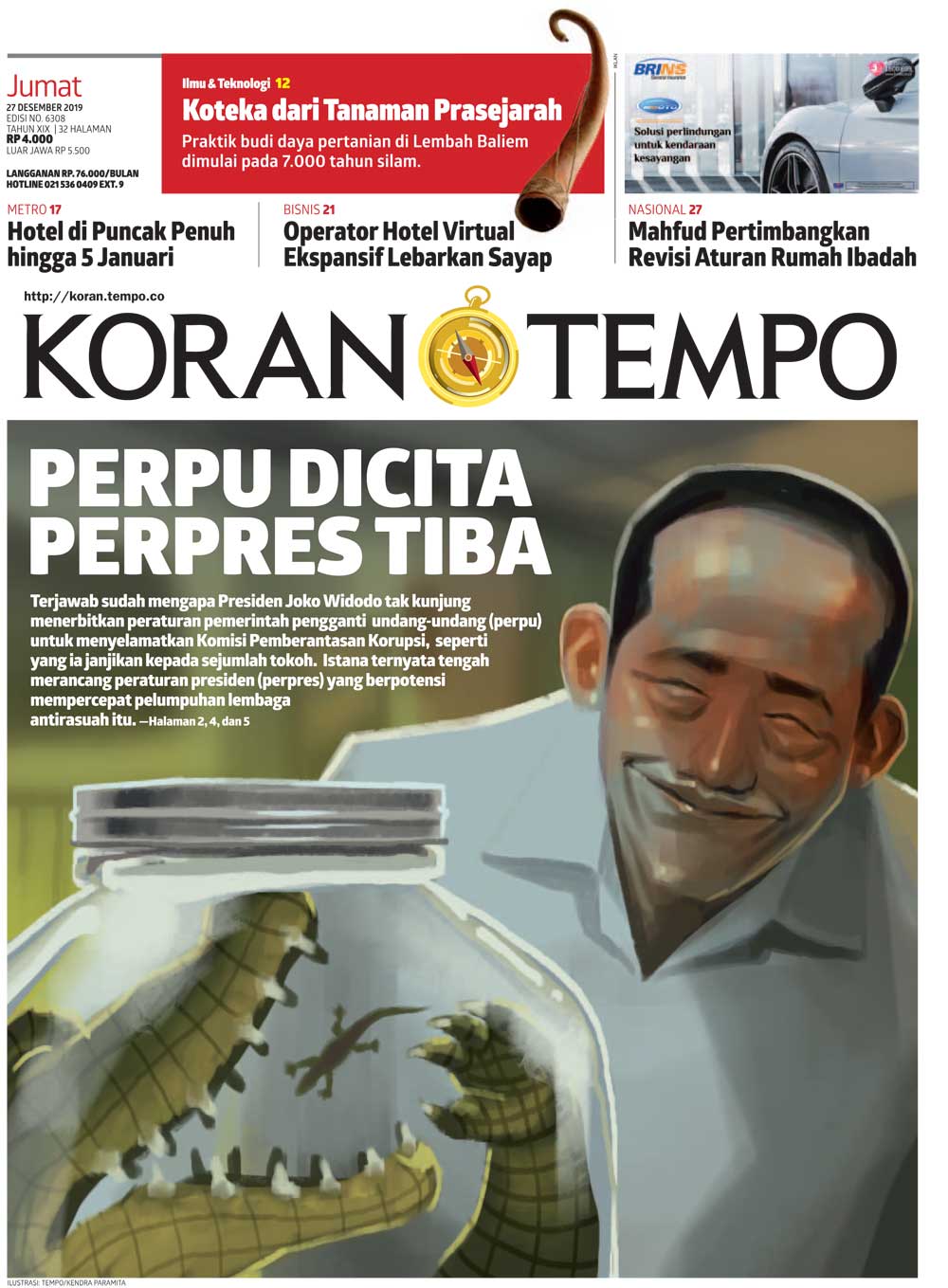 Cover Koran Tempo - Edisi 2019-12-27