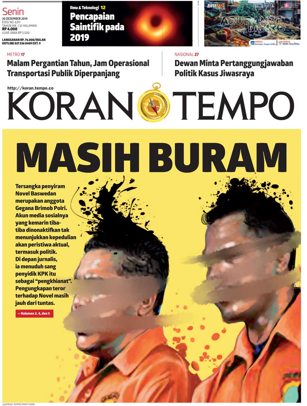 Cover Koran Tempo - Edisi 2019-12-30