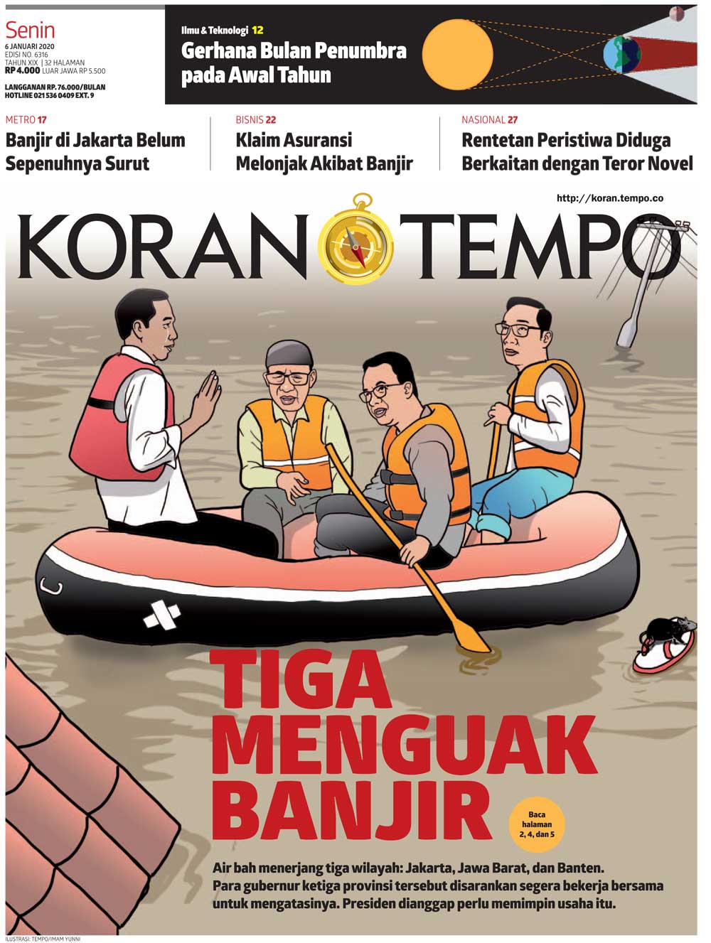 Cover Koran Tempo - Edisi 2020-01-06