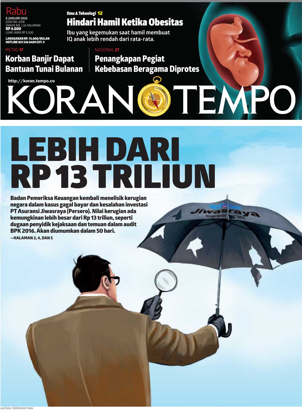 Cover Koran Tempo - Edisi 2020-01-08