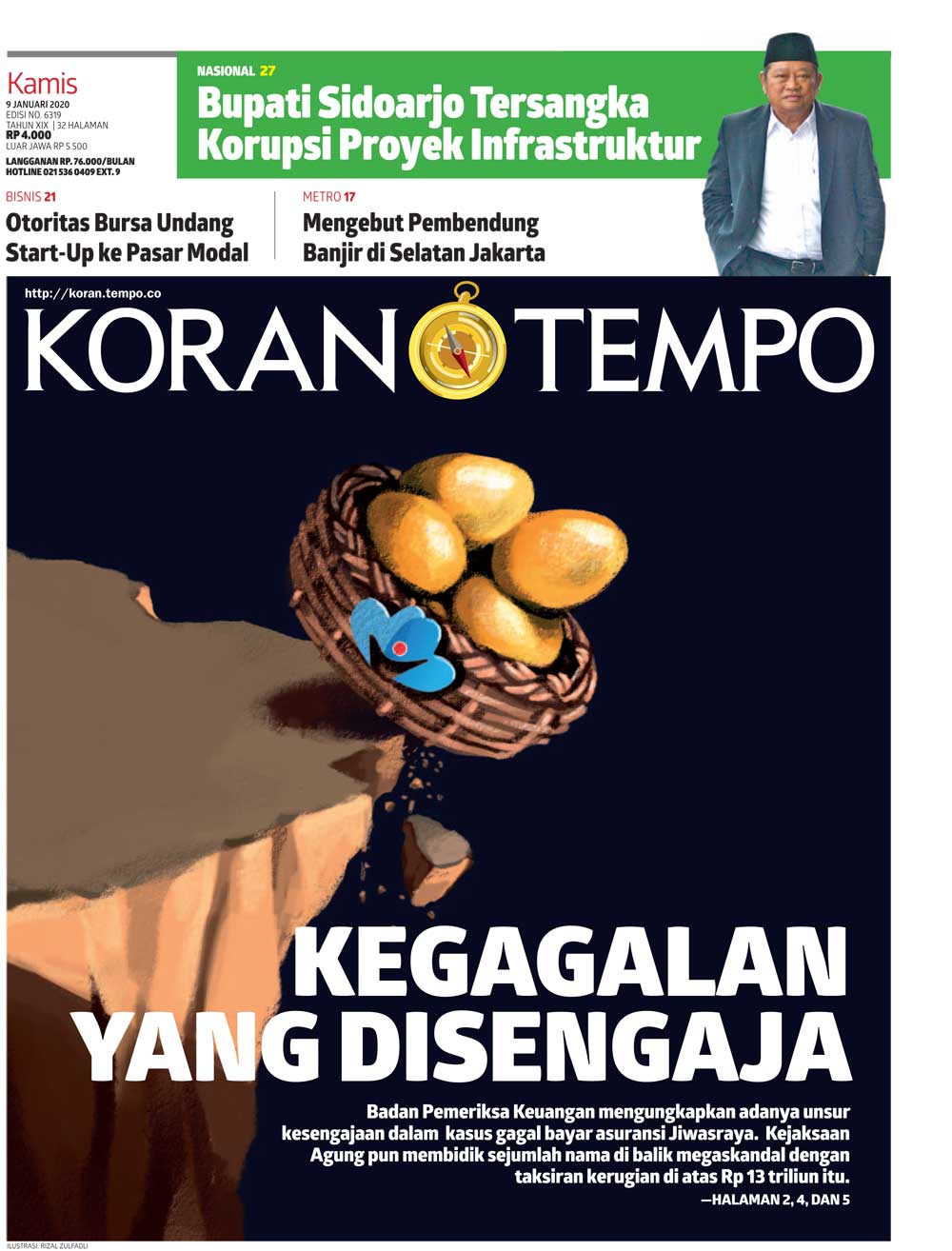 Cover Koran Tempo - Edisi 2020-01-09