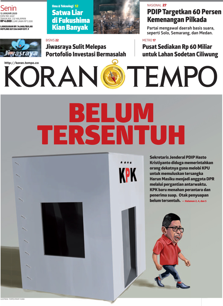 Cover Koran Tempo - Edisi 2020-01-13