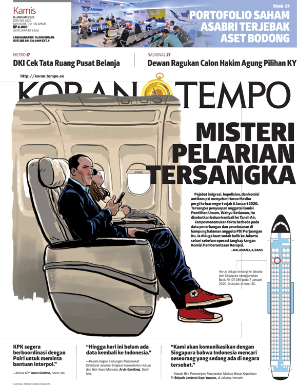 Cover Koran Tempo - Edisi 2020-01-16