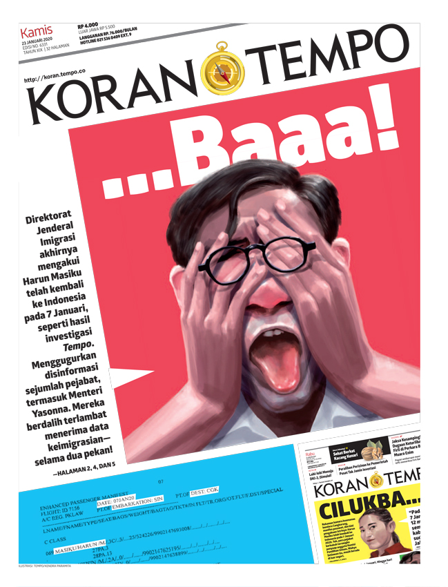 Cover Koran Tempo - Edisi 2020-01-23